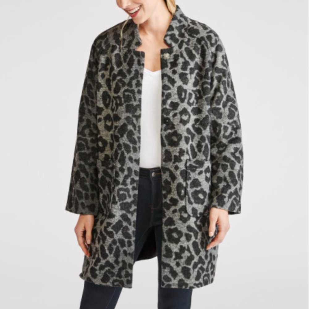 Wool Blend Leopard Jacket